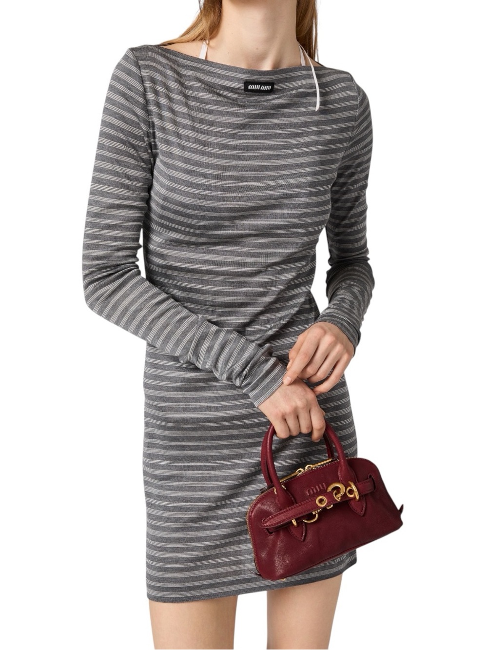Miu Miu Striped jersey mini-dress It36